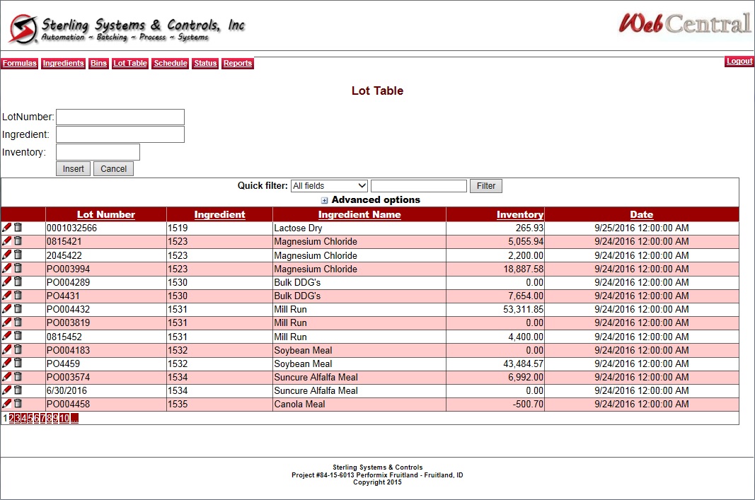 Total Traceability & Validation on Sterling Systems & Controls, Inc. Batching Control Systems