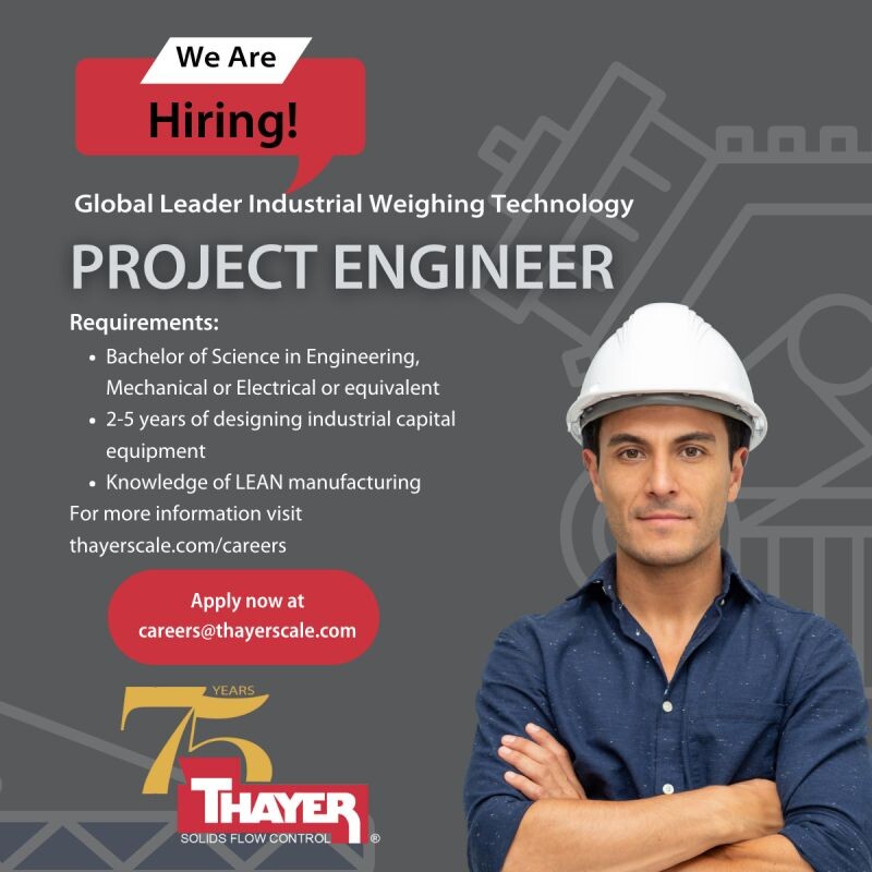 Job Offer by Thayer Scale-Hyer Industries, Inc.: Project Engineer
